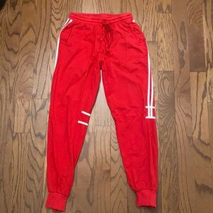 Red joggers